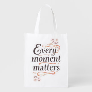 Inspirational typography art grocery bag