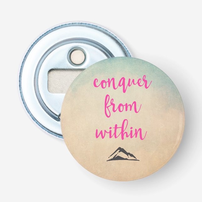 Inspirational Typography Quote on Determination Bottle Opener (Front)