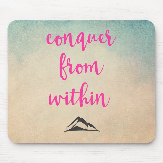 Inspirational Typography Quote on Determination Mouse Pad (Front)