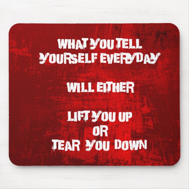 Inspirational Typography Quote on Self-Esteem Mouse Pad (Front)