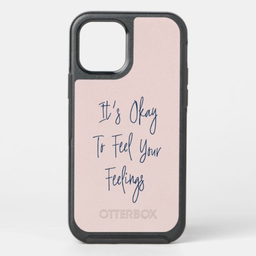 Inspirational Uplifting Positivity Quote in Blush OtterBox Symmetry iPhone 12 Case