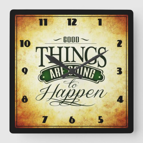 Inspirational Uplifting Quote Message of Hope Square Wall Clock