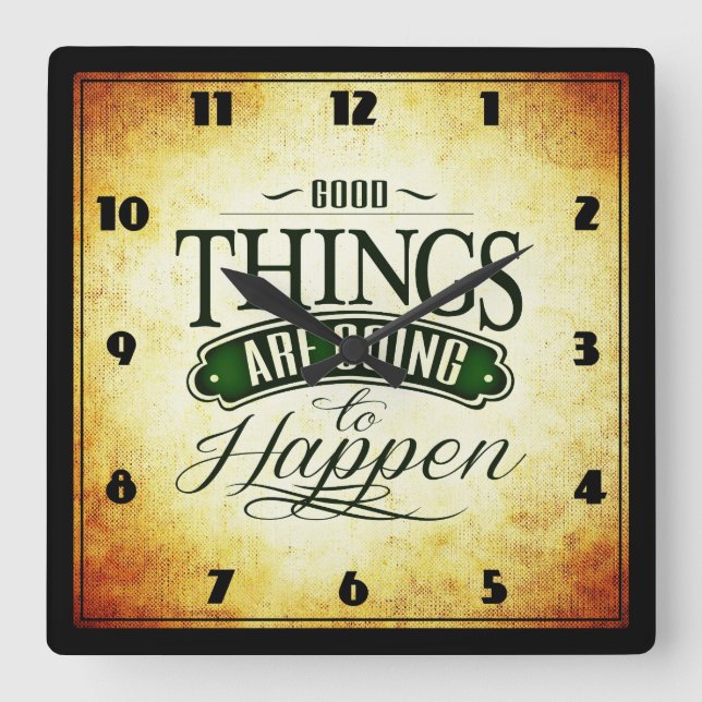 Inspirational Uplifting Quote Message of Hope Square Wall Clock (Front)