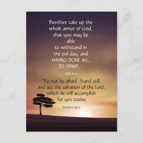 Inspirational Uplisting Motivation Bible Scripture Postcard