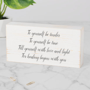 Inspirational verse design wooden box sign