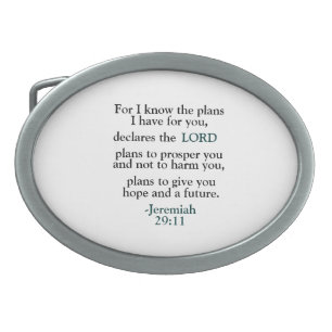 Inspirational Verse Jeremiah 29:11 Belt Buckle