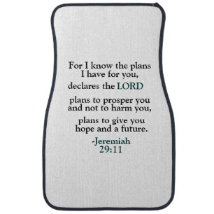 Inspirational Verse Jeremiah 29:11 Car Floor Mat