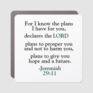 Inspirational Verse Jeremiah 29:11 Car Magnet