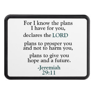 Inspirational Verse Jeremiah 29:11 Hitch Cover