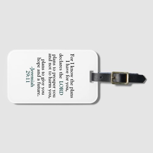 Inspirational Verse Jeremiah 2911 Luggage Tag