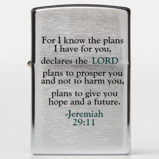 Inspirational Verse Jeremiah 29:11 Zippo Lighter