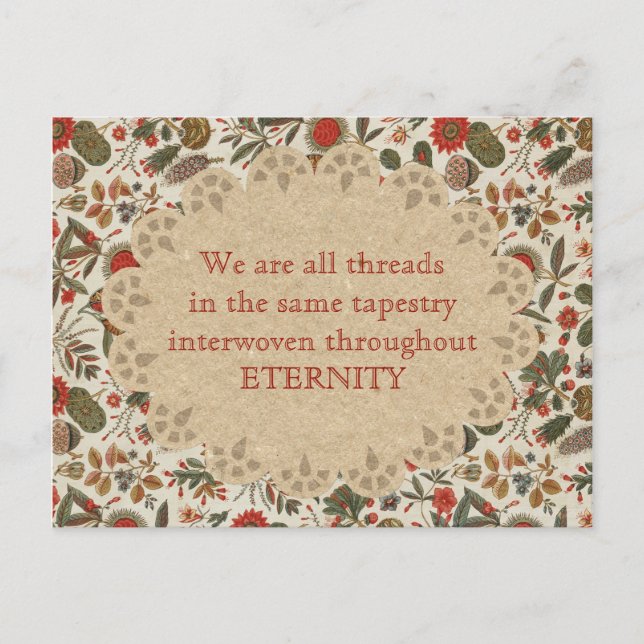 Inspirational Vintage Botanical Tapestry Postcard (Front)