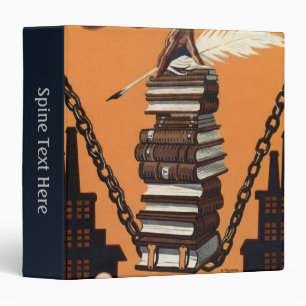 Inspirational Vintage Literacy Campaign Art Print 3 Ring Binder