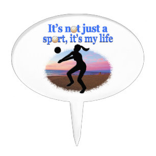INSPIRATIONAL VOLLEYBALL IS MY LIFE DESIGN CAKE TOPPER