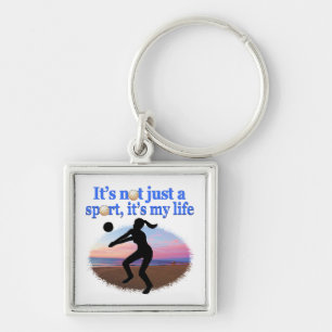 INSPIRATIONAL VOLLEYBALL IS MY LIFE DESIGN KEYCHAIN