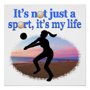 INSPIRATIONAL VOLLEYBALL IS MY LIFE DESIGN POSTER
