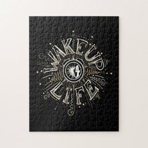 Inspirational WAKE UP 4 LIFE quote illustration Jigsaw Puzzle
