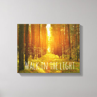 Inspirational Walk in the Light Bible Verse Canvas