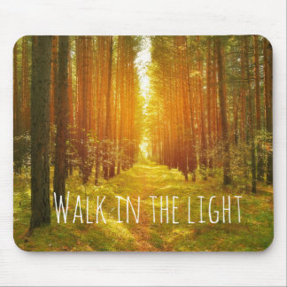 Inspirational Walk in the Light Bible Verse Mouse Pad