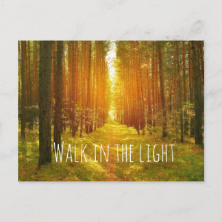 Inspirational Walk in the Light Bible Verse Postcard