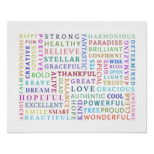 INSPIRATIONAL Wall Art Poster Positivity Collage