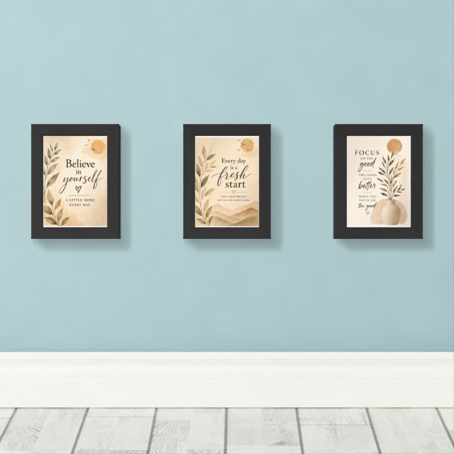 Inspirational Wall Art Sets (Wood Floor)