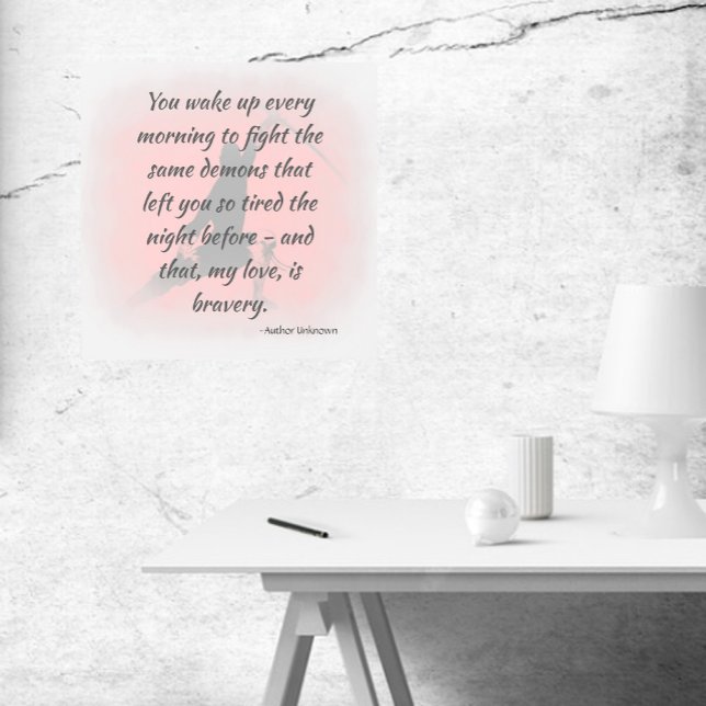 Inspirational Warrior Bravery Quote Metal Print (Creator Uploaded)