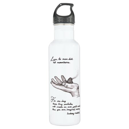 Inspirational Water Bottle Charcoal Drawing Quote