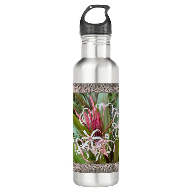 Inspirational Water Bottle With Spider Lily (Front)