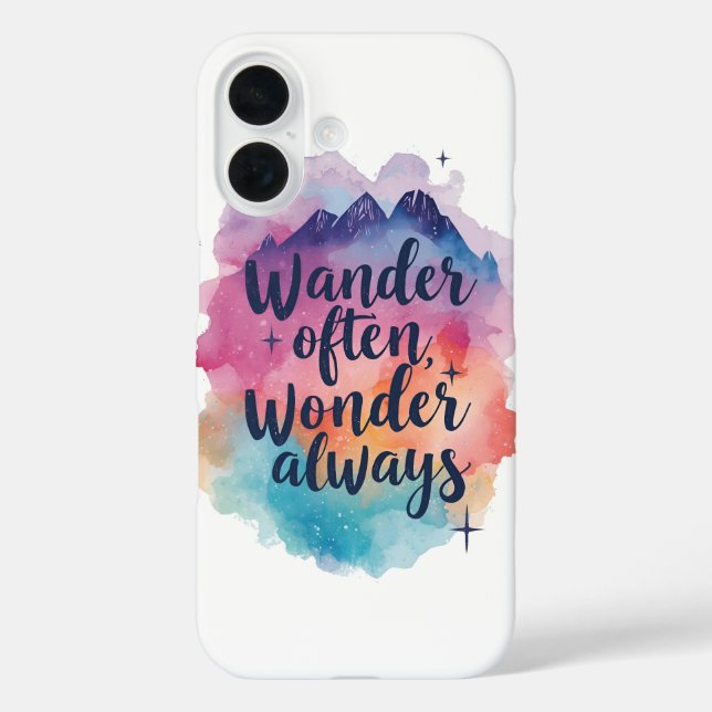 Inspirational Watercolor Wanderlust Message Case-Mate iPhone Case (Back)