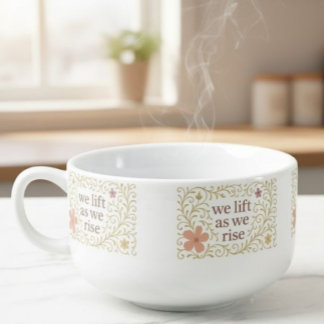 Inspirational "We Lift As We Rise" Soup Mug 