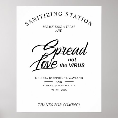 Inspirational Wedding Sanitizing Hand Gel Station Poster