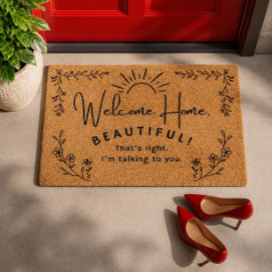 Inspirational Welcome Home, Beautiful Fiber Doormat