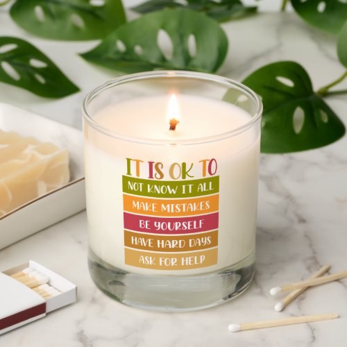 Inspirational Wellness Quote Scented Candle