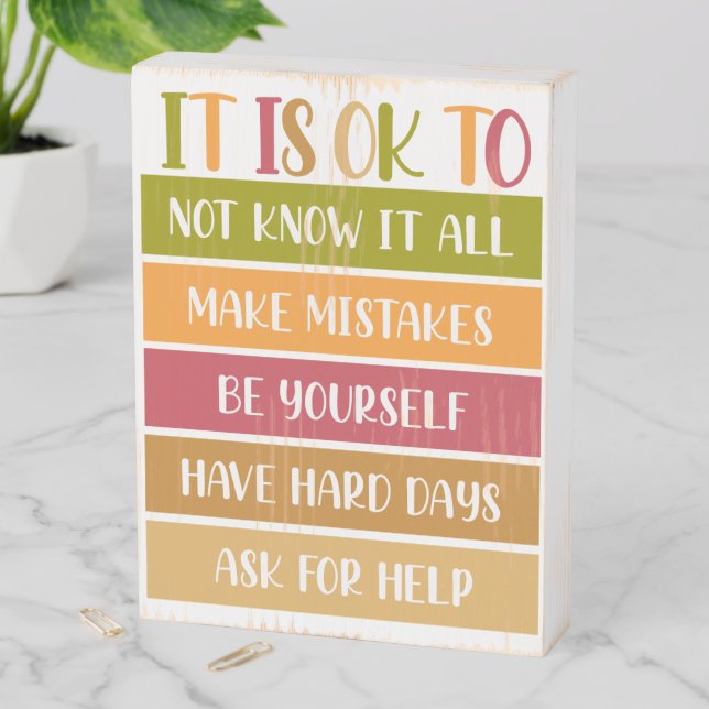 Inspirational Wellness Quote Wooden Box Sign (In Situ Vertical)