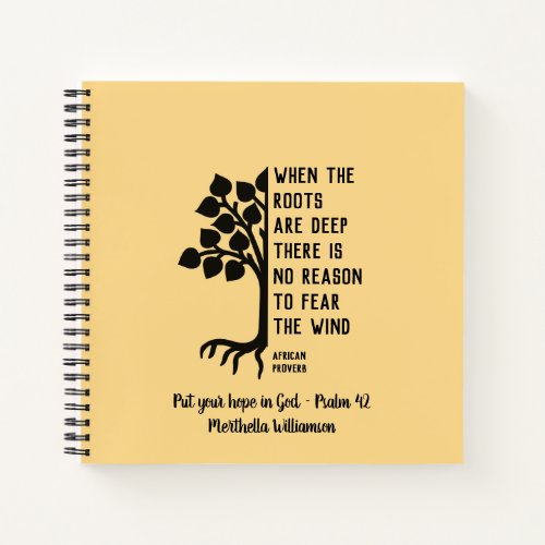 Inspirational WHEN THE ROOTS ARE DEEP Prayer Diary Notebook