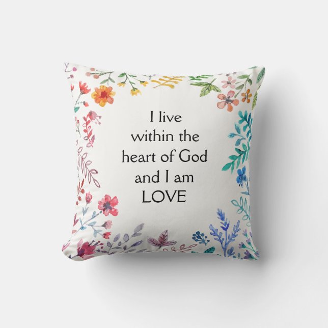 Inspirational Wildflowers I Am Love Throw Pillow (Front)