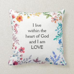 Inspirational Wildflowers I Am Love Throw Pillow