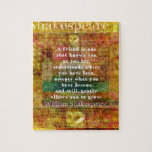 Inspirational William Shakespeare Quote Friendship Jigsaw Puzzle at Zazzle