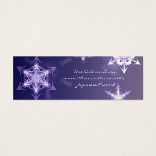 Inspirational winter snowflake bookmark with quote (Front)