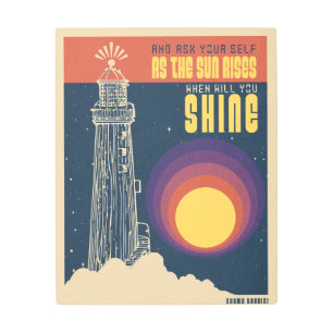 inspirational wisdom quote retro space style metal print