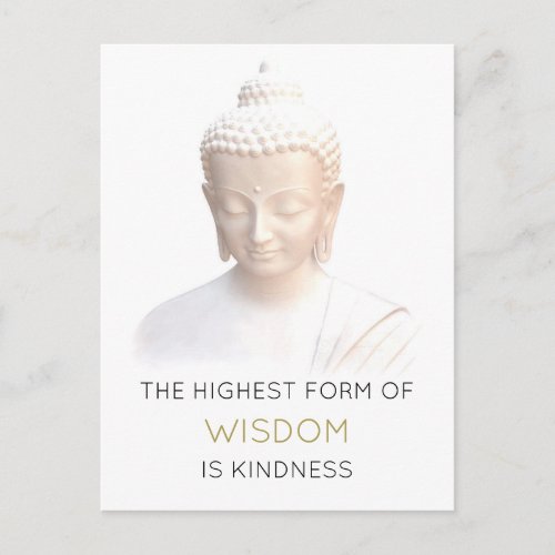 Inspirational Wisdom Quote With White Buddha Postcard