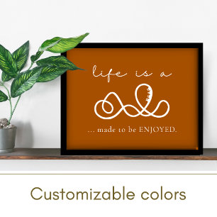 Inspirational Wise Words Rust Orange Positive Poster