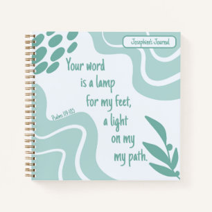 Inspirational Woman Bible Verse Sage Green Prayer Notebook