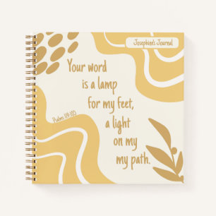Inspirational Woman Bible Verse Yellow Prayer Notebook