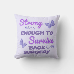 Inspirational Women’s Back Surgery Throw Pillow
