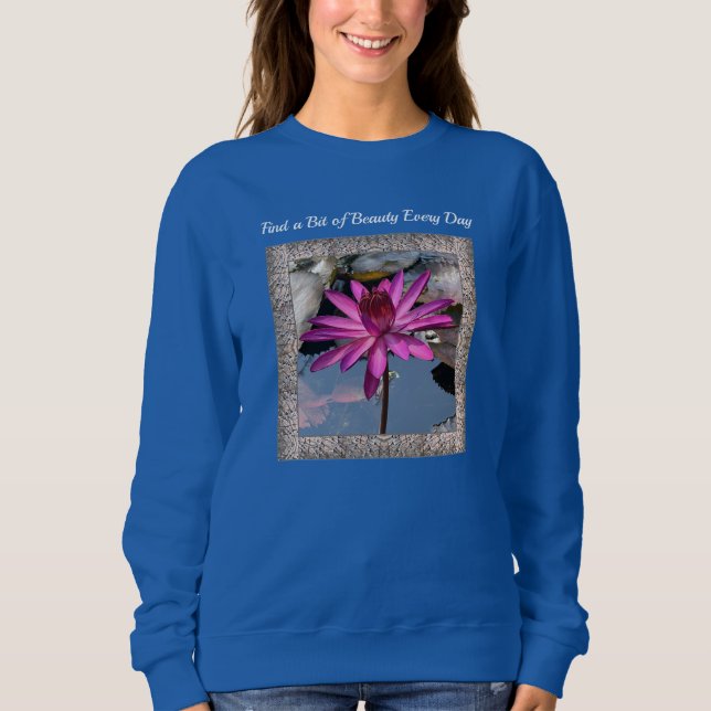 Inspirational Women's Sweatshirt with Water Lily (Front)