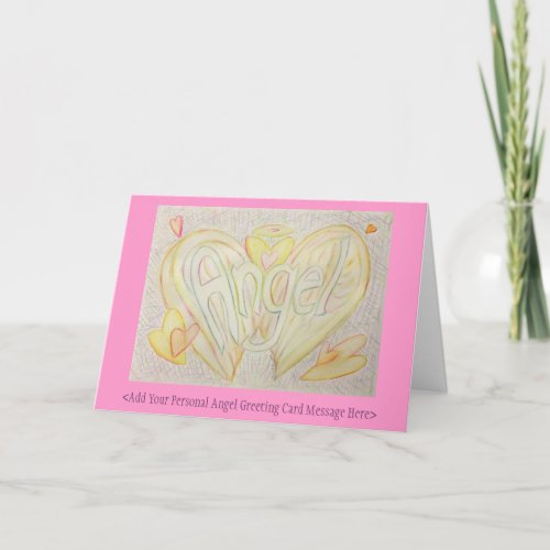 Inspirational Word Angel Art Custom Note Cards