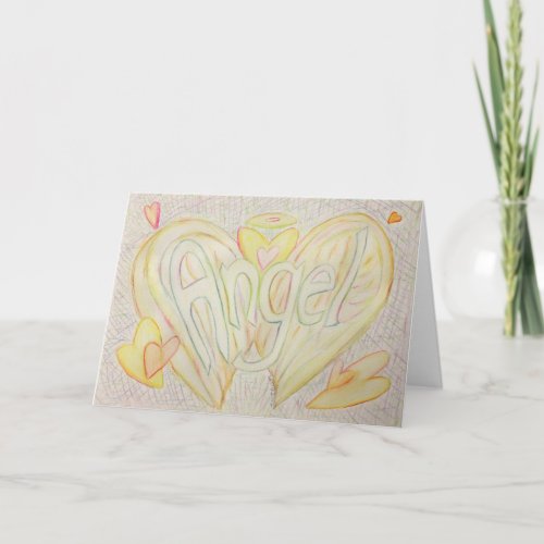 Inspirational Word Angel Art Greeting or Note Card