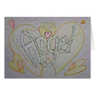 Inspirational Word Angel Art Greeting or Note Card
